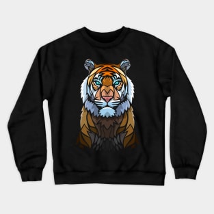 Frontal tribal tiger Crewneck Sweatshirt